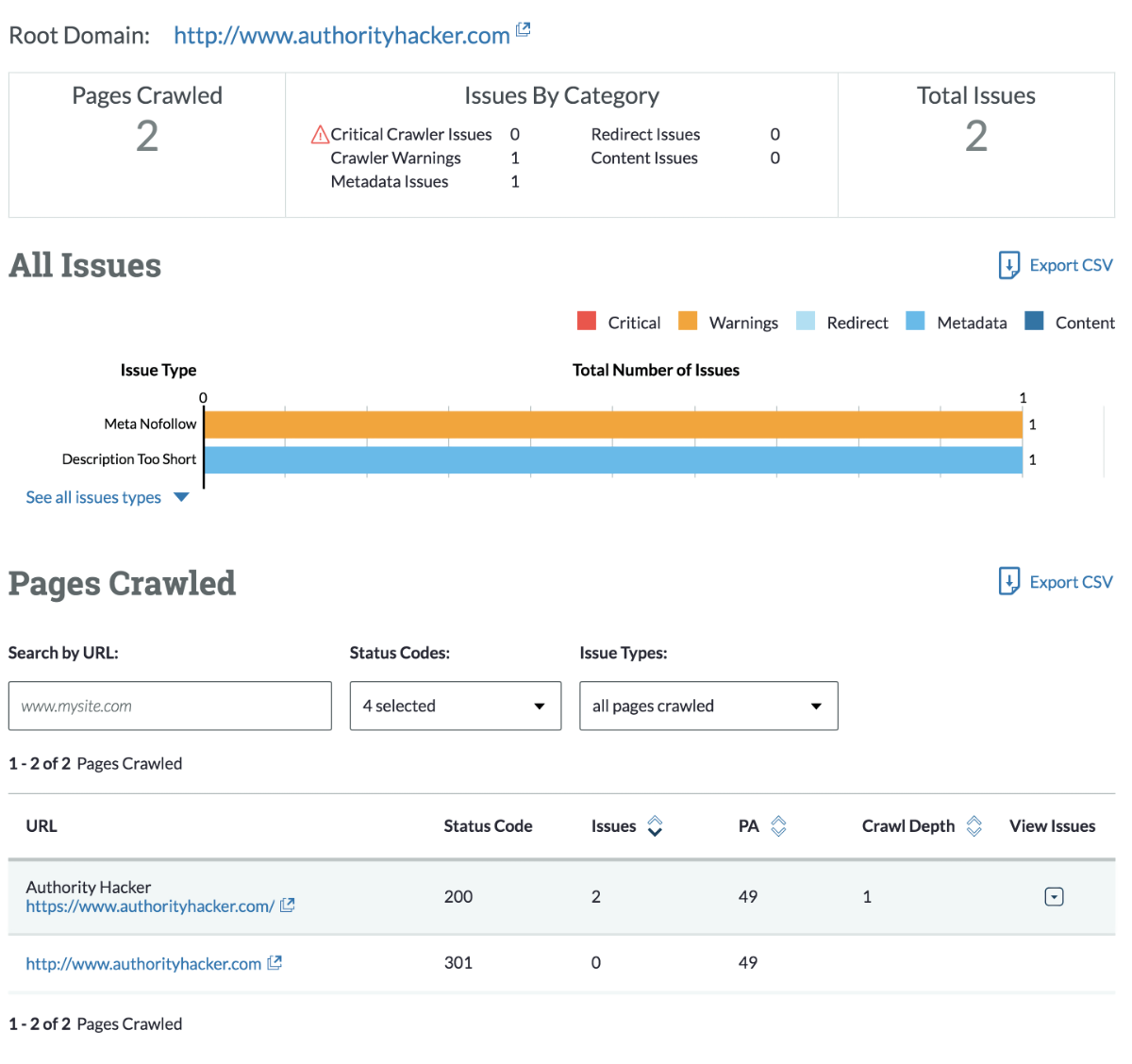 Moz Audit Tool