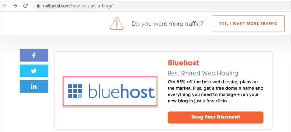 Affiliate Link Bluehost Recommendation3
