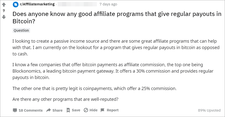 Affiliate Programs Reddit