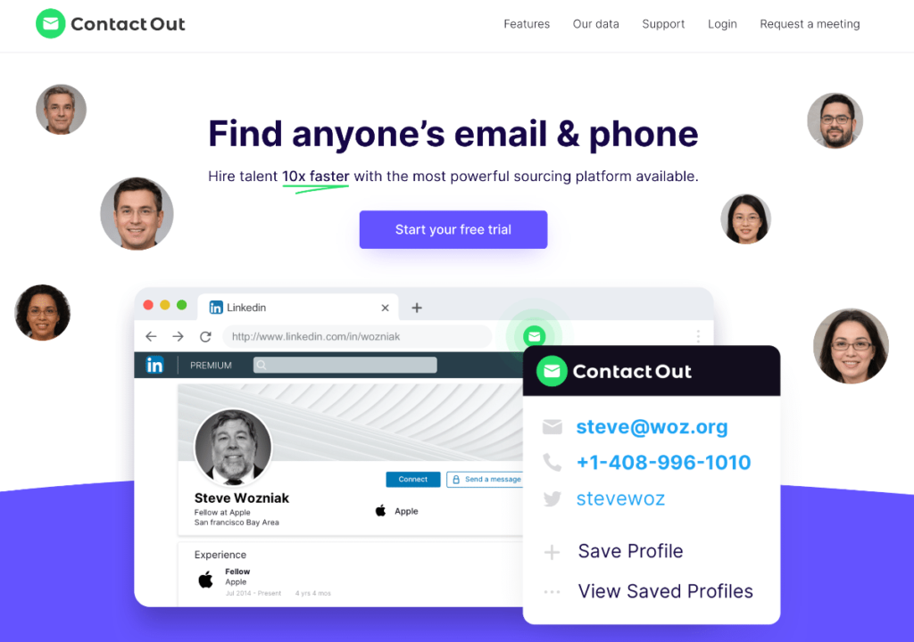 Contactout Homepage Screenshot