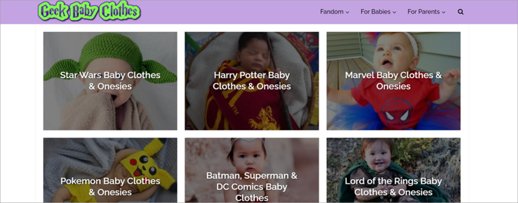 Geekbabyclothes Homepage