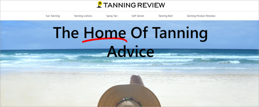 Tanning Review Homepage