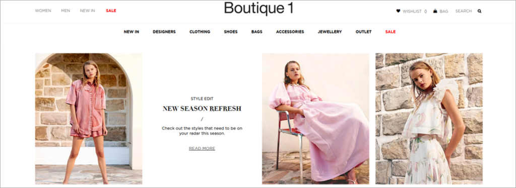 Boutique 1 Homepage