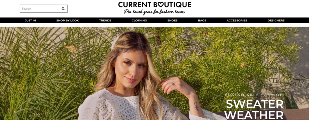 Current Boutique Homepage
