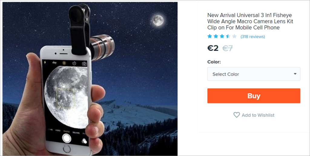 Wish Product Smartphone Lens