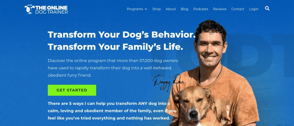 The Online Dog Trainer Homepage