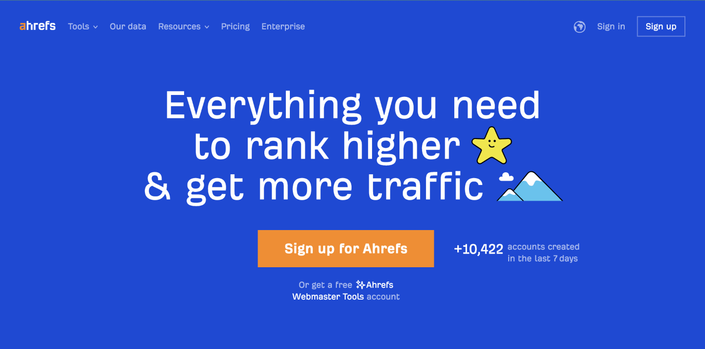 Ahrefs' website